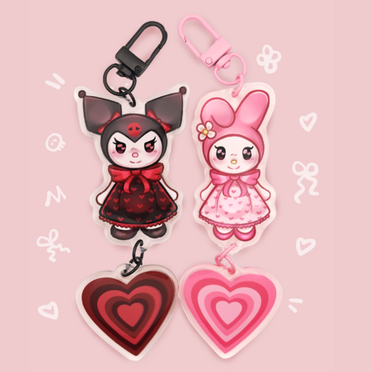 Sanrio - Kuromi and Melody Matching Keychains