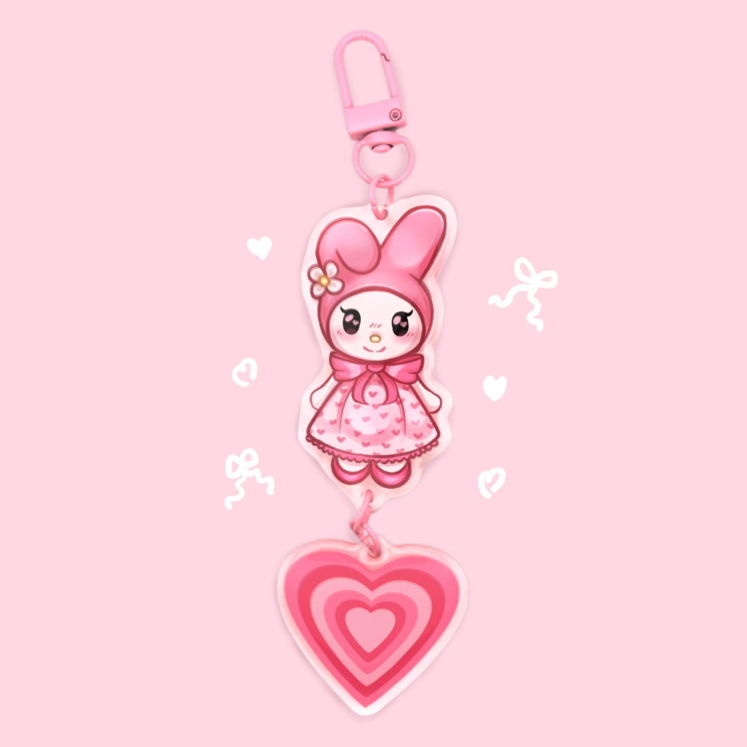 Sanrio - Kuromi and Melody Matching Keychains