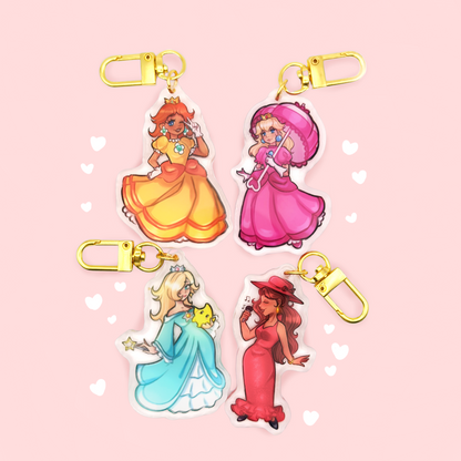 Super Mario Princess Keychains | Peach, Daisy, Rosalina, Pauline Charms