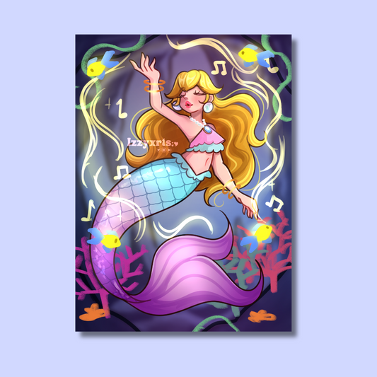 Mermaid Peach A4 Glossy Print