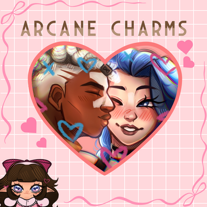 Arcane Keychains - Jayce, Viktor, Vi, Caitlyn, Jinx, Ekko | Jayvik, Caitvi, Timebomb Charms