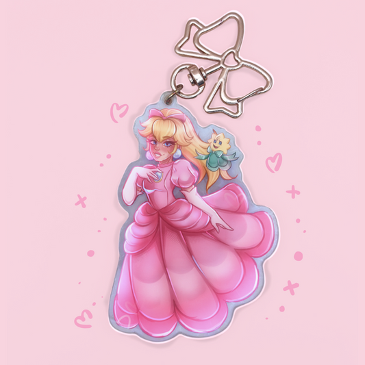 Princess Peach Showtime Acrylic Holo Keychain