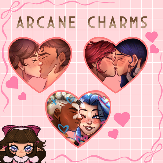 Arcane Keychains - Jayce, Viktor, Vi, Caitlyn, Jinx, Ekko | Jayvik, Caitvi, Timebomb Charms